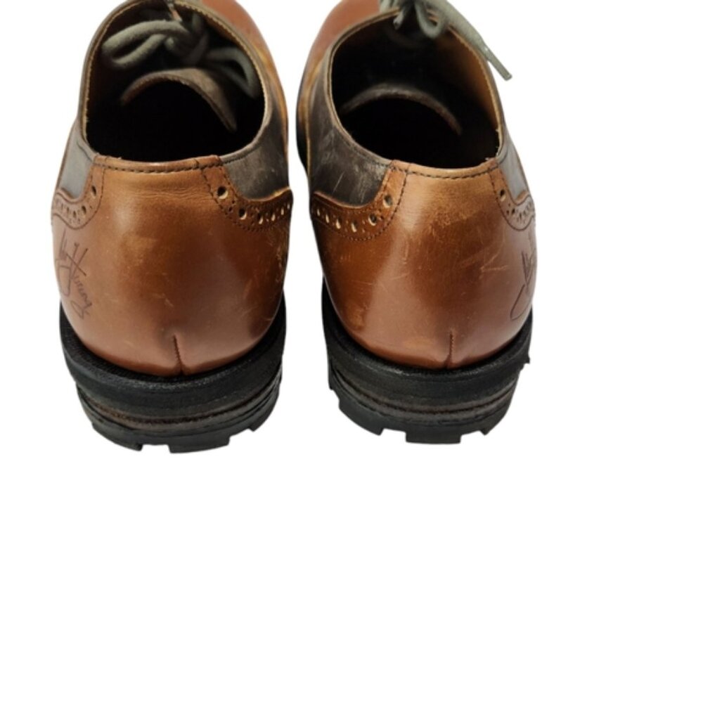 John Fluevog Stylish Two-Tone Leather Men's Shoes - Picture 3 of 12